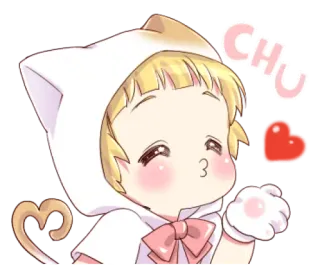 😘 559ae156 CHU mignon, chat, bisou, cœur, adorable, kawaii telegram sticker