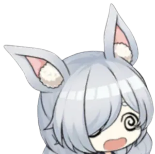 😨 14dc2324 Animé, Dessin animé, Kawaii, Sticker, Étourdi, Mignon, Nekomimi telegram sticker