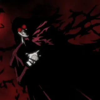 🩸 18f2efaf Alucard Hellsing anime, vampire, hellsing, alucard, horror, dark, monster telegram sticker