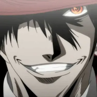 🩸 3c8a16cc Alucard Hellsing anime, vampire, hellsing, alucard, creepy, monster telegram sticker