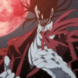 🩸 6697e011 Alucard Hellsing vampire, hellsing, anime, alucard, red, blood telegram sticker