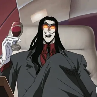 🩸 f1fb83f9 Alucard Hellsing vampire, hellsing, anime, alucard, wine telegram sticker