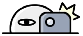 👏 595f979d Auge, Kamera, Blob, Sticker, Meme, Cartoon telegram sticker