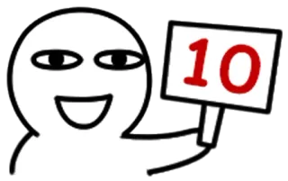 🔟 c996d288 10 Punktzahl, Zahl, Bewertung, Zeichen, Cartoon telegram sticker