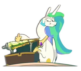 😏 69a6ac28 Princess Celestia My Little Pony ngựa con, ngón giữa, hoạt hình, cử chỉ xúc phạm telegram sticker