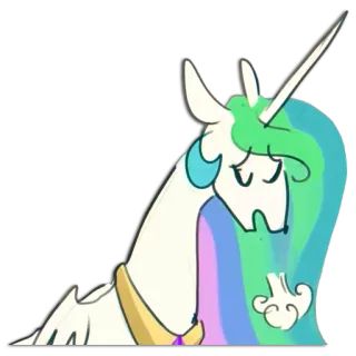 😓 a2b446ec Princess Celestia My Little Pony công chúa celestia, my little pony, hoạt hình, kỳ lân, ngón tay giữa telegram sticker