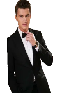 🤵 41e76bc2 남자, 턱시도, 나비 넥타이, 정장, 패션, 인물 사진 telegram sticker