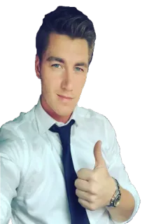 👍 688f822b 남자, 좋아요, 흰 셔츠, 넥타이, 셔츠, 인물 사진 telegram sticker