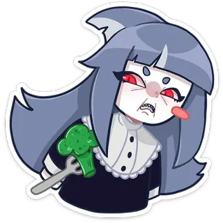 🥦 0e4657bb adesivo, anime, disgusto, broccoli, cartone animato, cibo, personaggio telegram sticker