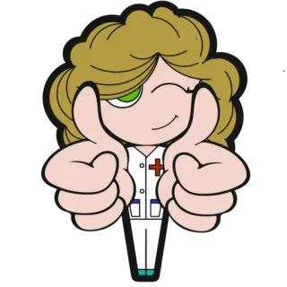 👍 06de2b57 nurse, cartoon, medical, healthcare, thumbs up, positive telegram sticker