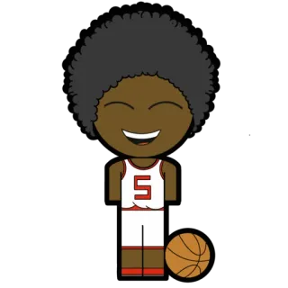 😂 04ede478 basquete, esportes, desenho animado, atleta, jogador, afro whatsapp sticker