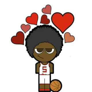 🥰 09ac93fb basquete, esportes, amor, corações, desenho animado, jogador whatsapp sticker