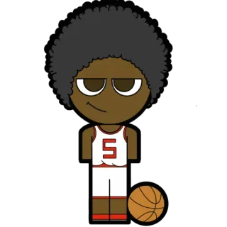 😊 61bbe608 Basquete, Desenho animado, Esportes, Atleta, Número 5, Personagem, Ilustração whatsapp sticker