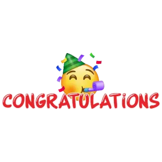 🥳 3491f61c CONGRATULATIONS congratulations, celebration, emoji, party, event, festive, greeting telegram sticker