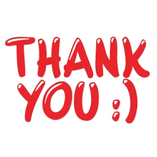 🙏 f0e829e4 THANK YOU :) thank you, greeting, expression, gratitude, red, bubble letters telegram sticker