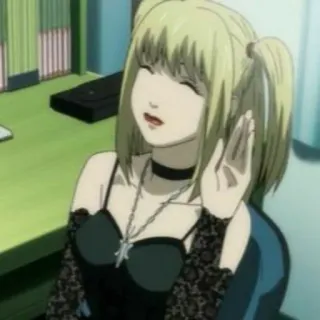 📓 f3d07e82 Misa Amane Death Note anime, misa, death note, pirang whatsapp sticker