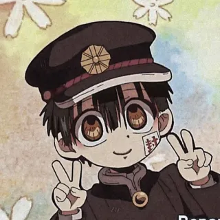 🏮 aedde064 Hanako Toilet-bound Hanako-kun Anime, Karakter, Hanako, Lucu, Tanda perdamaian telegram sticker