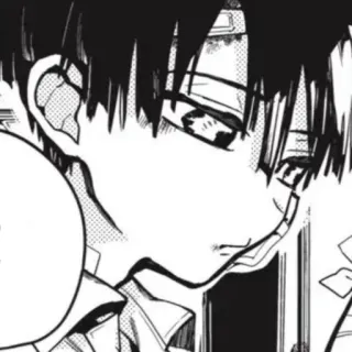 🥢 15beb475 Anime, Manga, Postać, Portret, Czarno-białe, Kreskówka telegram sticker