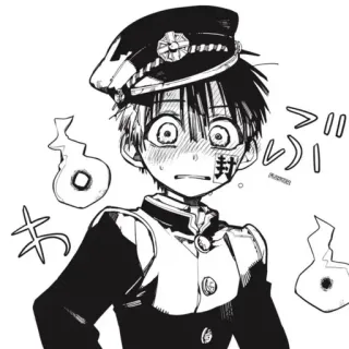 🍚 838cb26c Hanako-kun Toilet-bound Hanako-kun Anime, Manga, Nadprzyrodzone, Mundur szkolny, Duch, Słodkie telegram sticker