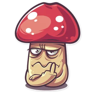 🖕 0e7fd0a5 champignon, doigt d'honneur, dessin animé, offensant, impoli telegram sticker