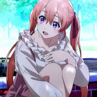 🙂 224cd783 anime, gadis, rambut pink, kuncir dua, imut, kartun, potret whatsapp sticker