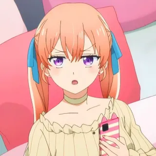 🙂 3f3bea67 anime, gadis, kartun, potret, ekspresi whatsapp sticker