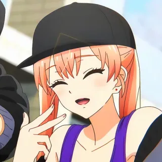 🙂 609a8bf7 Anime, Gadis, Topi, Senyum, Karakter whatsapp sticker