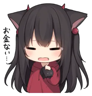 💸 d7cf5671 お金な Anime, Manga, Catgirl, Huilend, Schattig, Kawaii telegram sticker