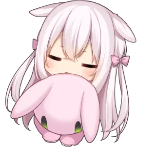 😞 4e1edebf 애니메이션, 치비, 카와이, 귀여운, 토끼, 만화 telegram sticker