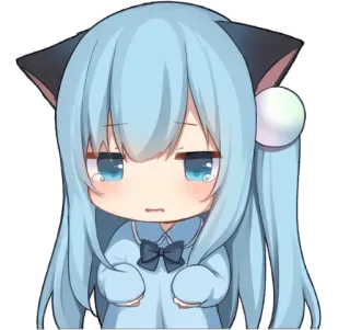 🥺 68f51698 애니메이션, 고양이 소녀, 치비, 귀여운, 카와이, 만화 telegram sticker