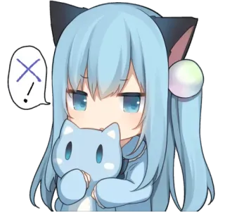 ❌ cd80e119 애니메이션, 소녀, 고양이 귀, 치비, 귀여운, 스티커 telegram sticker