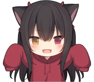 🤗 f7cd889c 애니메이션, 고양이 소녀, 카와이, 만화, 캐릭터, 귀여운 telegram sticker