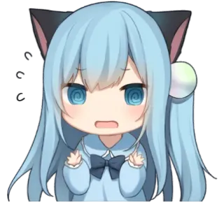 💦 f9ce6533 애니메이션, 카와이, 고양이, 귀여운, 치비, 소녀 telegram sticker