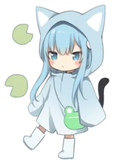 🍃 01cdcd38 Anime, Chibi, Imut, Kucing, Katak, Kawaii, Manga telegram sticker