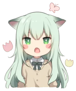 😲 a6a0f23f Anime, Kawaii, Gadis kucing, Lucu, Chibi, Manga, Kartun telegram sticker