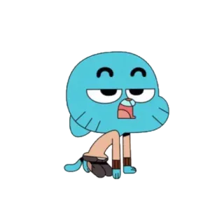 😒 2a701f2f Gumball The Amazing World of Gumball мультфильм, Гамбол, Удивительный мир Гамбола, смешной, милый, синий кот telegram sticker