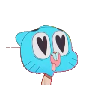 😍 33dcf76f Gumball Watterson The Amazing World of Gumball мультфильм, анимация, кошка, любовь, милый telegram sticker