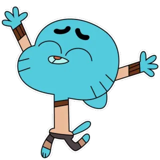 💃 36b245db Gumball Watterson The Amazing World of Gumball мультфильм, кот, синий, анимация, смешной, персонаж telegram sticker