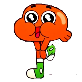✨ 401b9b35 Darwin Watterson The Amazing World of Gumball мультфильм, анимированный, рыба, оранжевый, милый, Гамбол telegram sticker