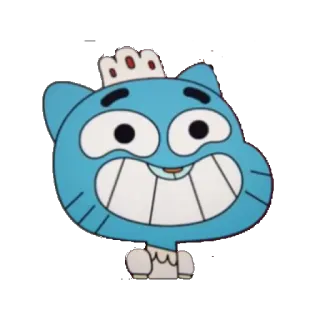 😁 40954bfc Gumball The Amazing World of Gumball мультфильм, кот, синий, Гамбол, анимация, корона telegram sticker