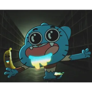 🌈 4d51bc53 Gumball Watterson The Amazing World of Gumball Мультфильм, Гамбол, Банан, Удивительный мир Гамбола telegram sticker