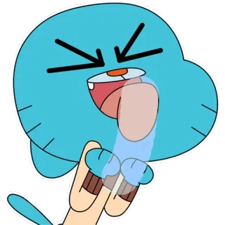 😝 5d4882ba Gumball The Amazing World of Gumball Гамбол, мультфильм, Удивительный мир Гамбола, синий кот, язык, смешной telegram sticker