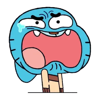 😫 5fc38c3d Gumball Watterson The Amazing World of Gumball мультфильм, анимация, Гамбол, плачет, выражение лица, грустный telegram sticker