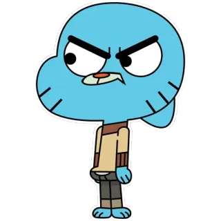 😠 8c9fb750 Gumball Watterson The Amazing World of Gumball Мультфильм, Гамбол, Злой, Персонаж, Анимация telegram sticker