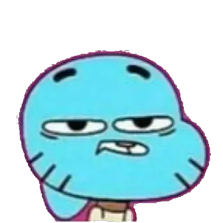 😑 9a541097 Gumball The Amazing World of Gumball шарик жвачка, мультфильм, смешной, кот, синий telegram sticker