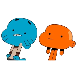😳 a640b78b Gumball Watterson The Amazing World of Gumball мультфильм, кот, рыба, Гамбол, Дарвин, анимация, персонажи telegram sticker