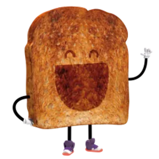 👋 bc5ede2e Тост, Хлеб, Мультфильм, Еда, Милый, Счастливый telegram sticker