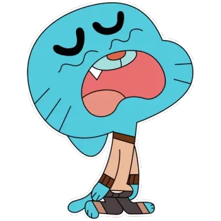 😫 c17ead75 Gumball Watterson The Amazing World of Gumball мультфильм, Гамбол, плачет, Удивительный мир Гамбола, грустный telegram sticker