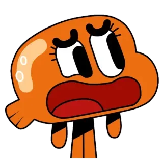 😨 c4272f5b Darwin The Amazing World of Gumball Мультфильм, Рыба, Гамбол, Дарвин telegram sticker