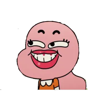 👄 cd992499 Anais Watterson The Amazing World of Gumball мультфильм, персонаж, розовый, улыбка telegram sticker